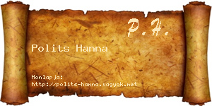 Polits Hanna névjegykártya